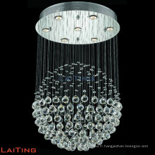 Hôtel projet hall K9 cristal goutte grand globe lustre avec LED 91004